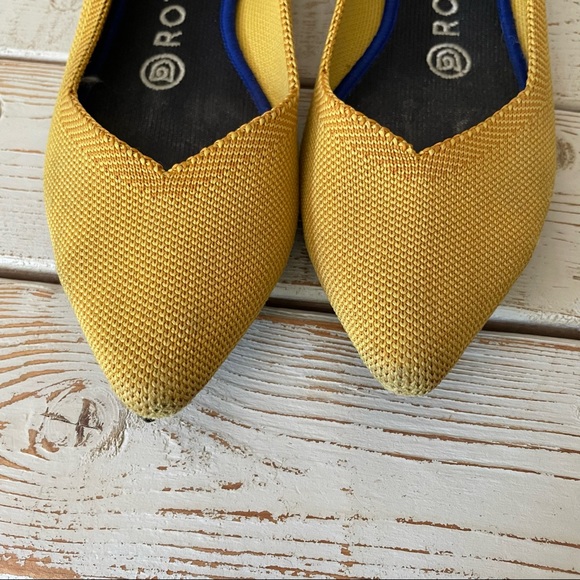 Rothy’s mustard yellow the point  flats 7.5 - Picture 2 of 6